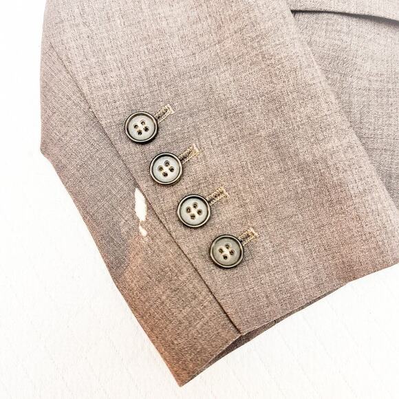 Theory Women's Brown 3-Button Structured Wool Blazer Jacket Size 6 - Picture 3 of 8